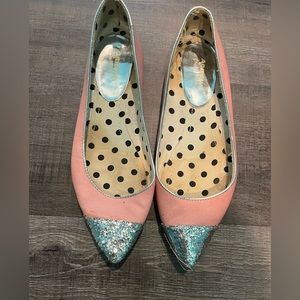 Pink sparkly flats
